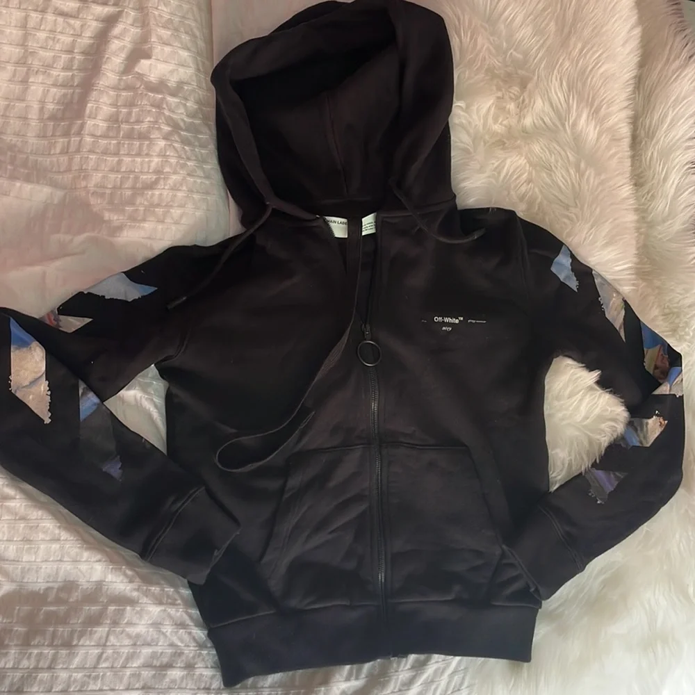 Off white multicolor oil monet painting zip hoodie XXS NWOT - Picture 3 of 9